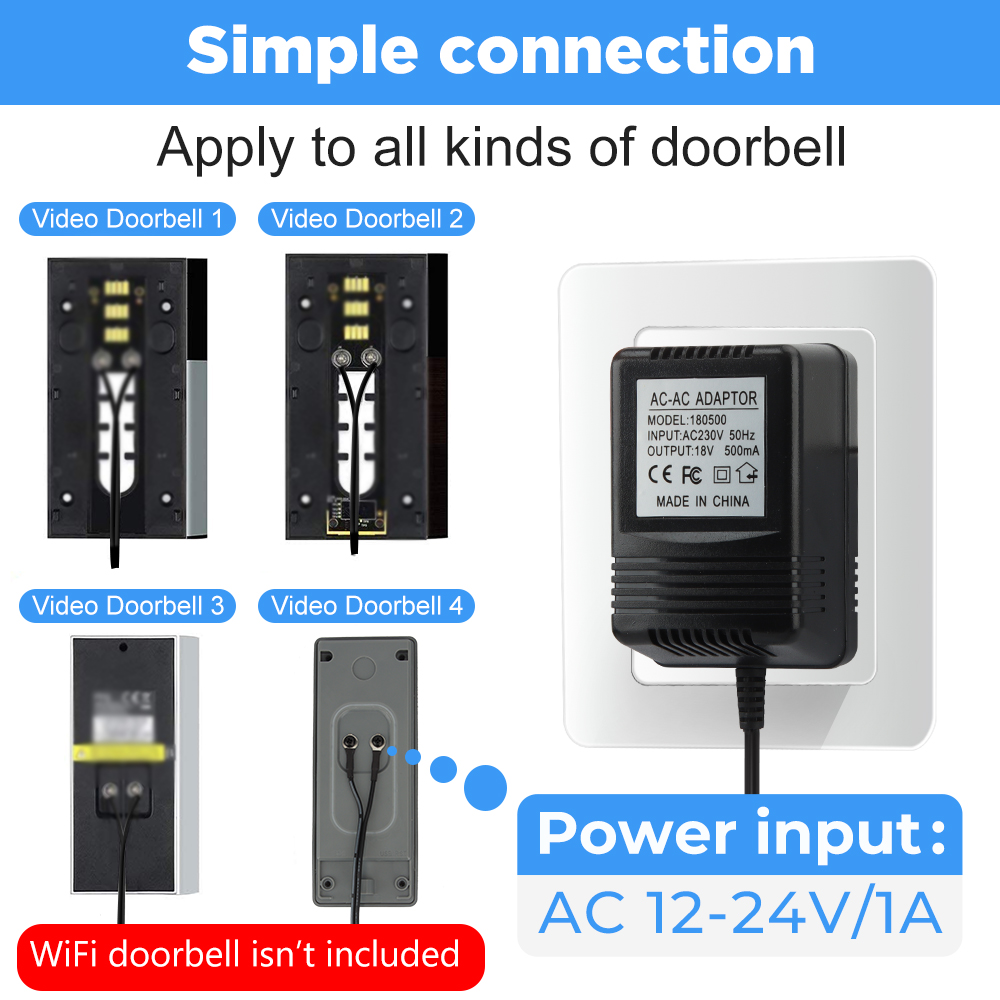 US UK EU Plug 18V AC to DC Tra - Outdoor Power Adapter Ring incelemesi ve fiyatı